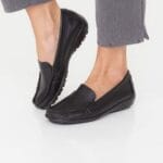 Mocasines mujer Albania cuero negros