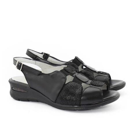 Sandalias mujer Lupe cuero negras