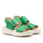 Sandalias mujer Filomena Gravagna cuero verdes