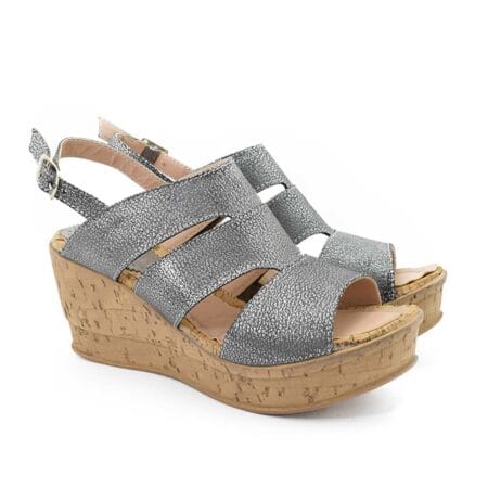 Sandalias mujer Agus Claris cuero peltre