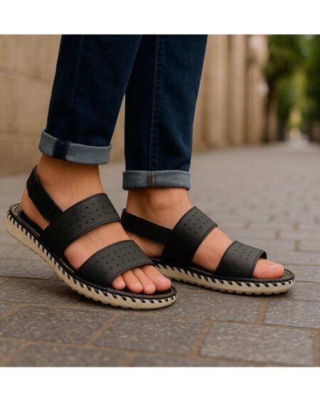 sandalias mujer saori claris cuero negras