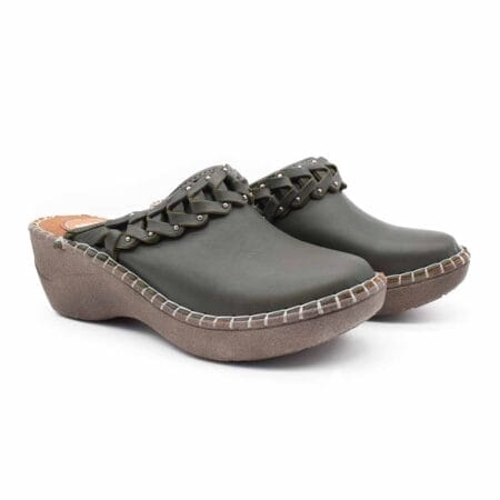 Zuecos mujer Lilith Claris cuero oliva