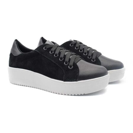 Zapatillas mujer Colette cuero negras