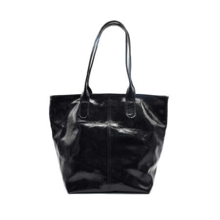 Bolso tote mujer cuero Shannen charol negro
