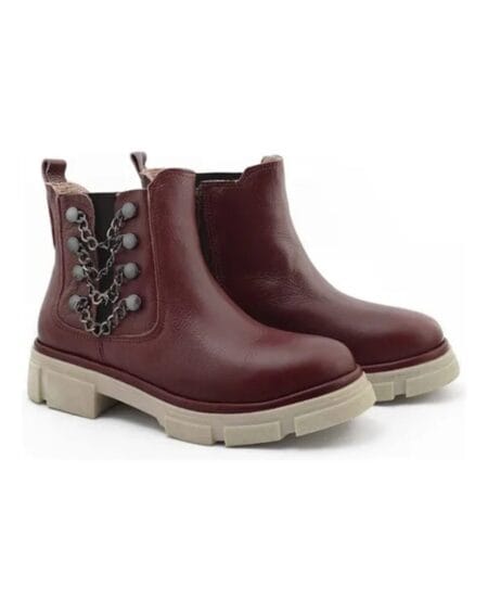 Botas mujer Nilay cuero bordo