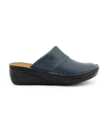 zuecos mujer carella cuero azules