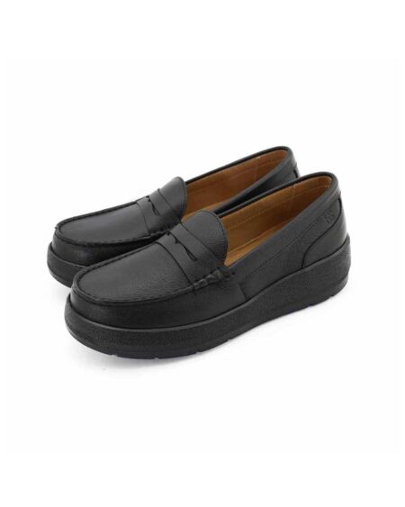 mocasines mujer italia cuero negros