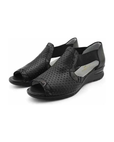 sandalias mujer alvania cuero negras