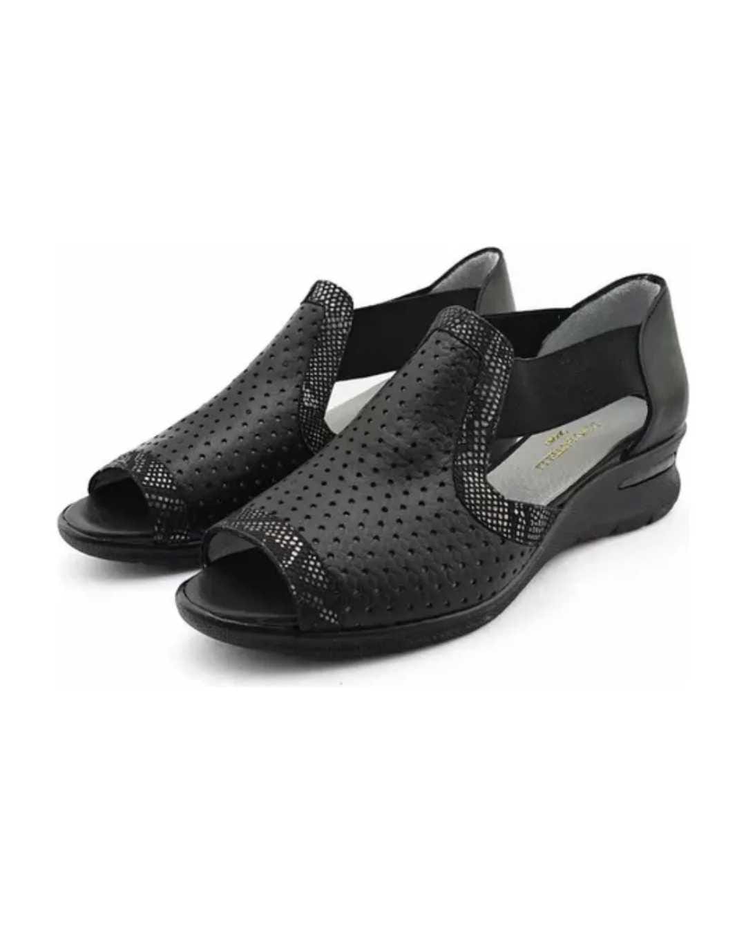 sandalias mujer alvania cuero negras