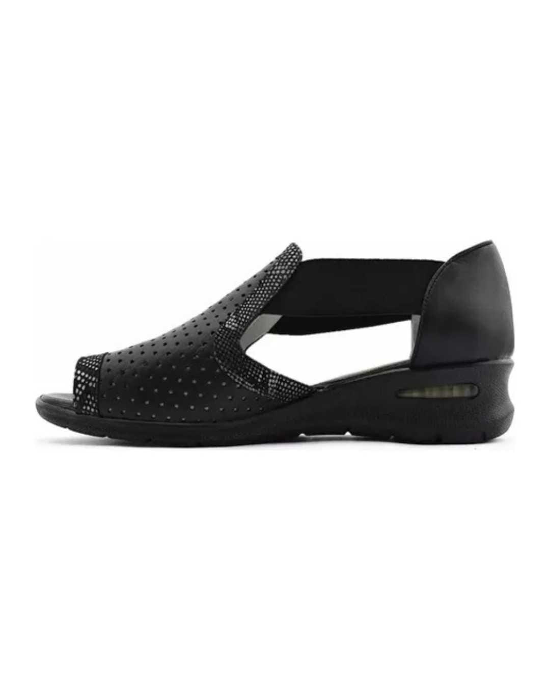 sandalias mujer alvania cuero negras