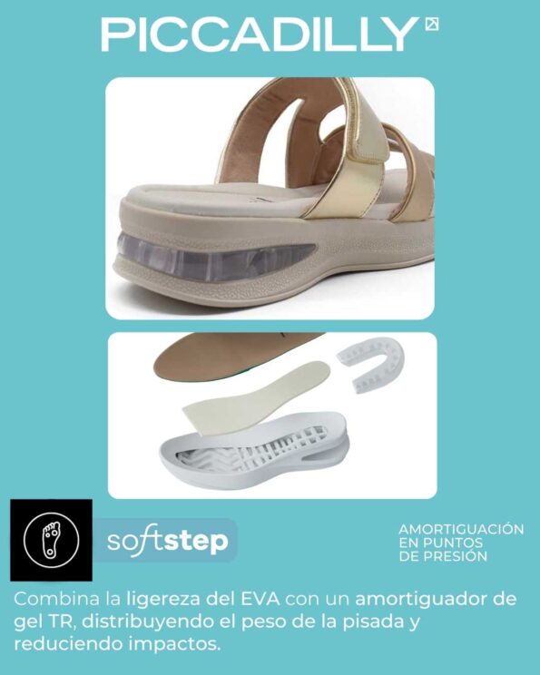 zuecos mujer almendra piccadilly plata