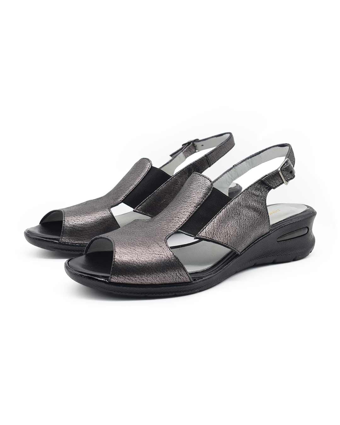 sandalias mujer jinna cuero plata