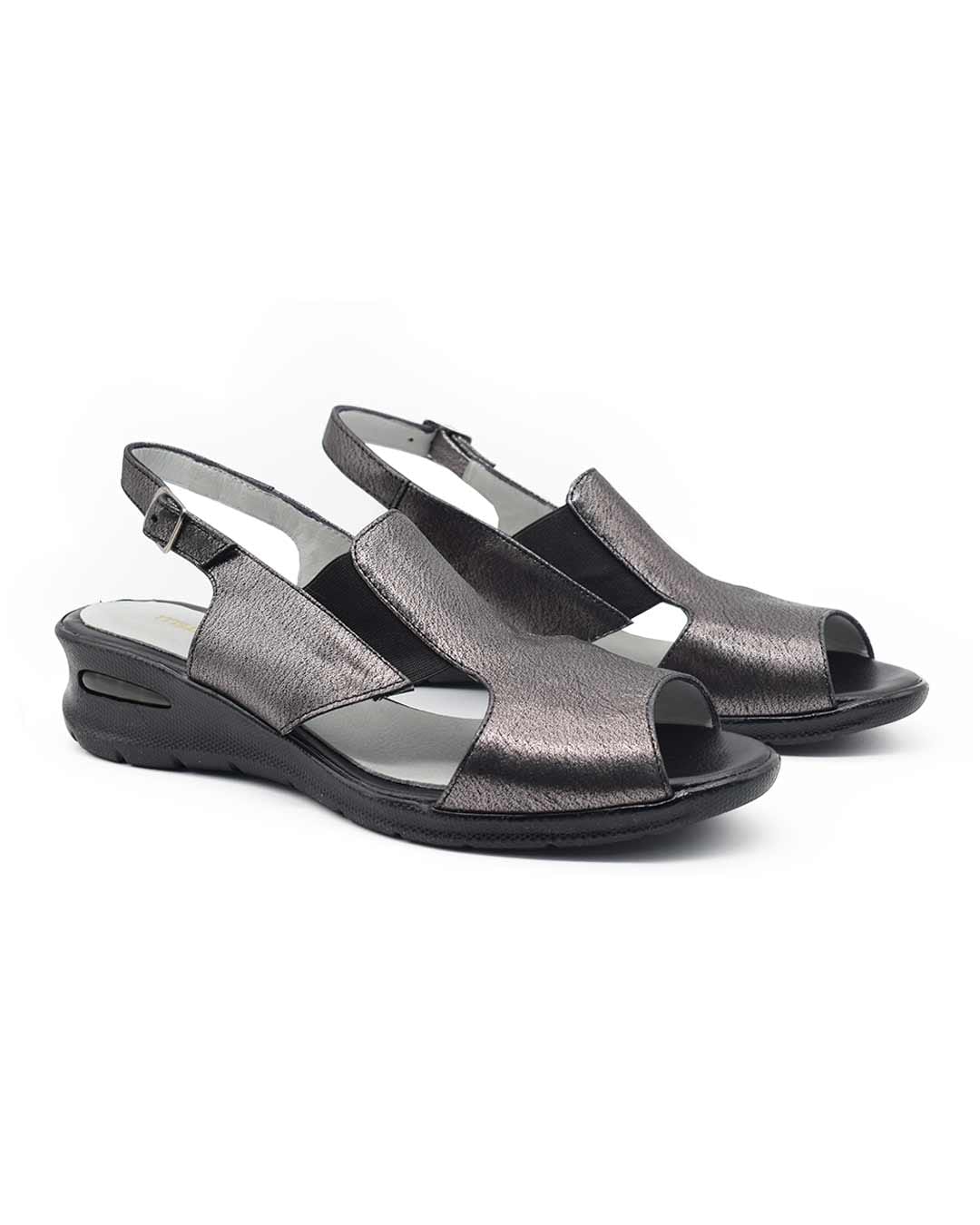 sandalias mujer jinna cuero plata