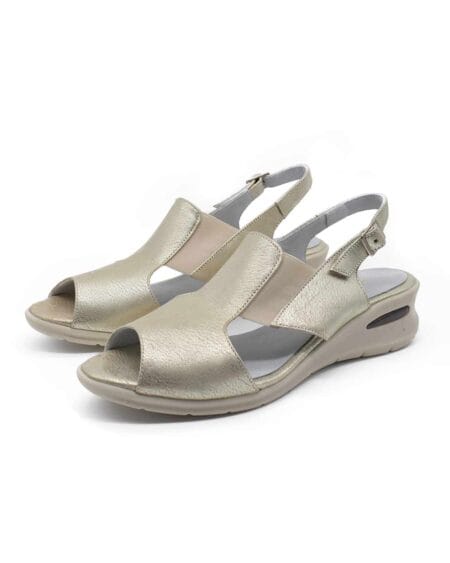 sandalias mujer jinna cuero plata