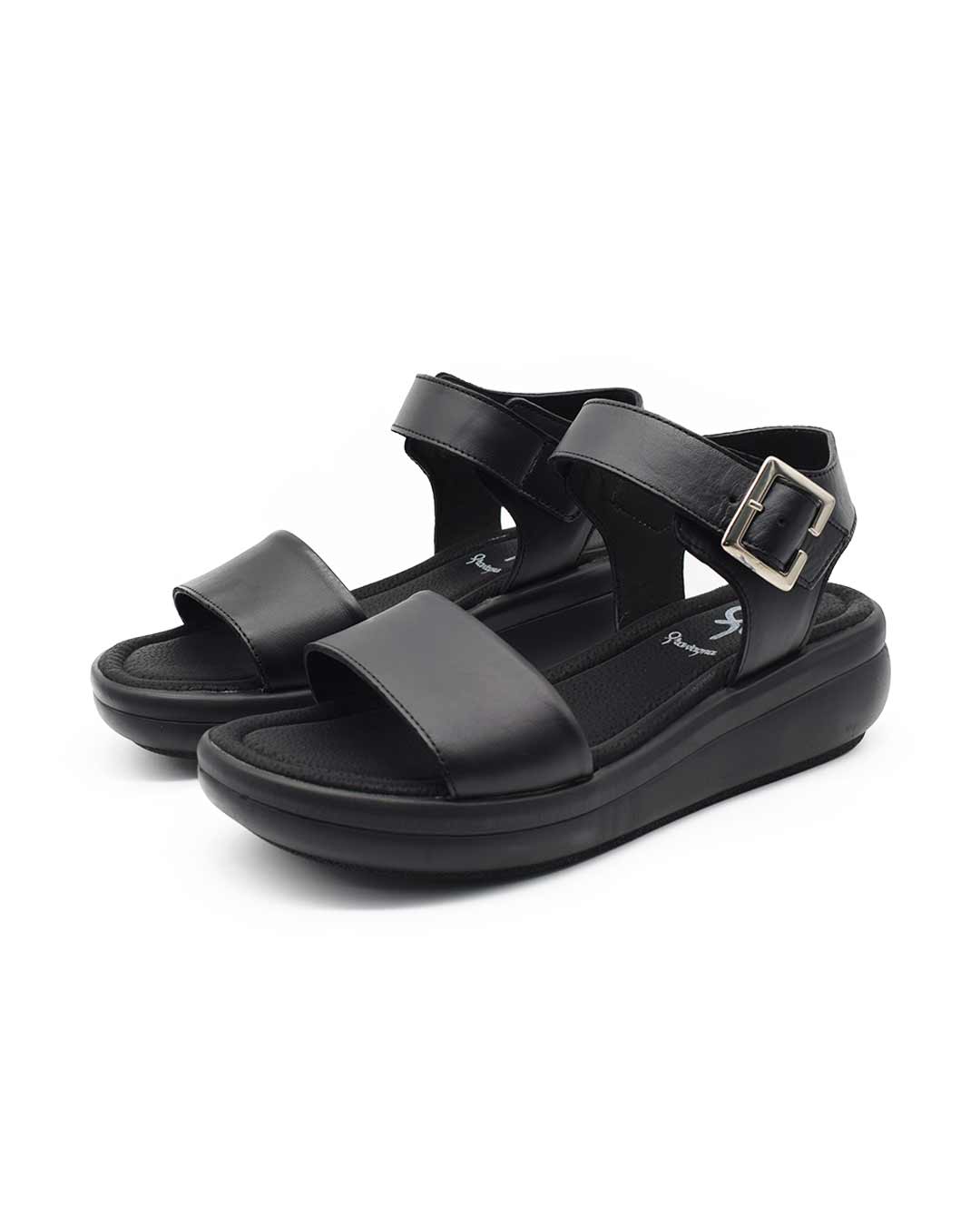 sandalias mujer rosaline gravagna cuero negras