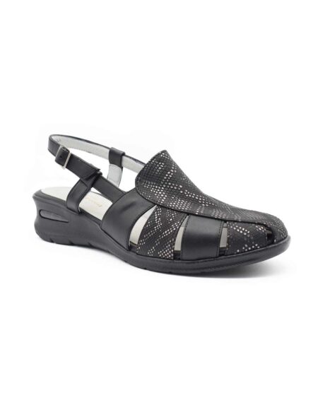 sandalias mujer jackie cuero negras