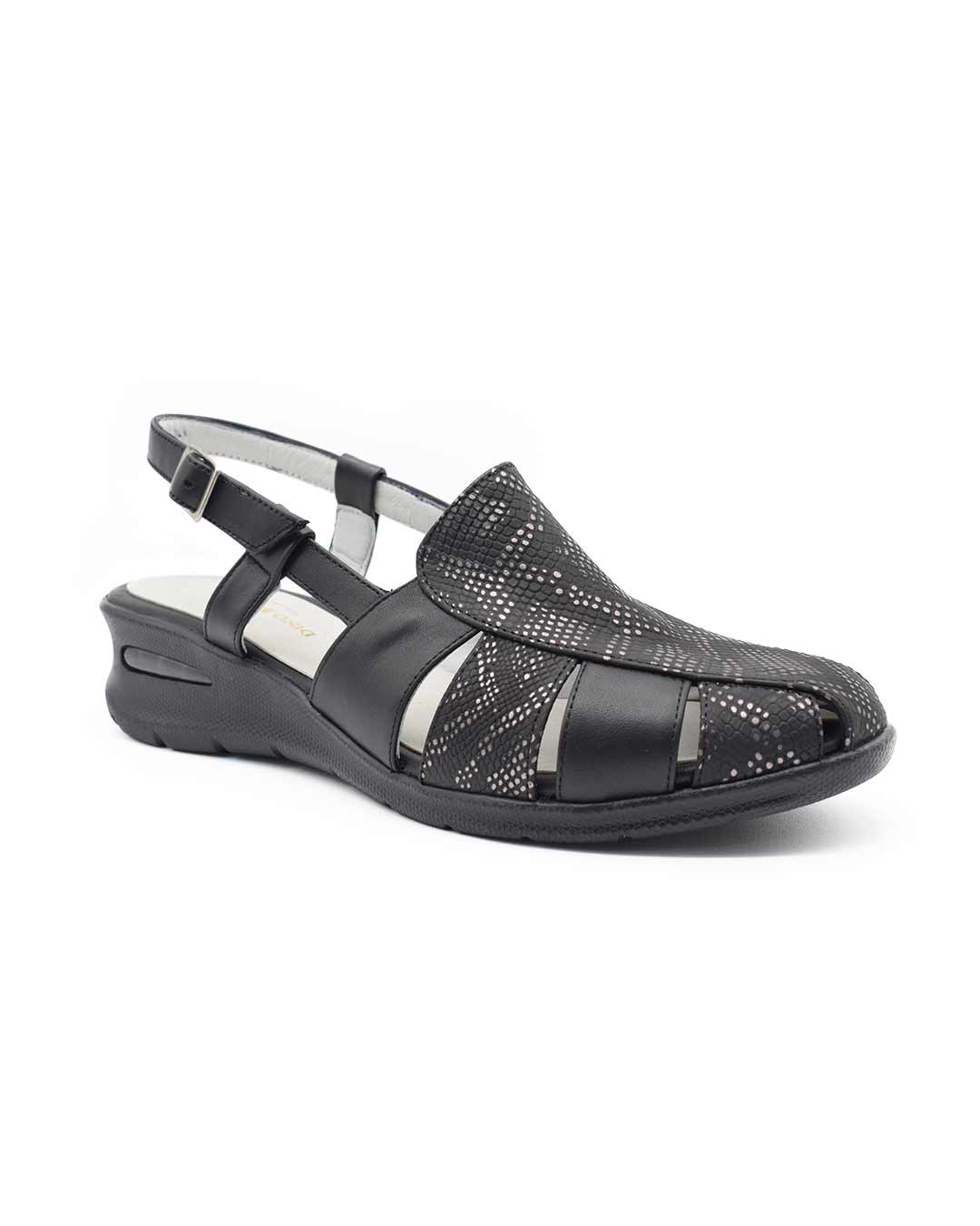 sandalias mujer jackie cuero negras