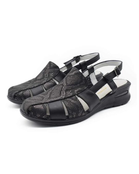 sandalias mujer jackie cuero negras