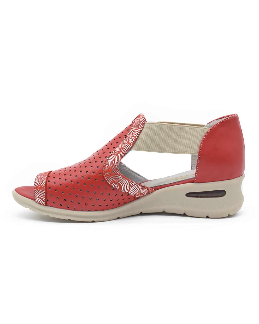sandalias mujer alvania cuero rojo