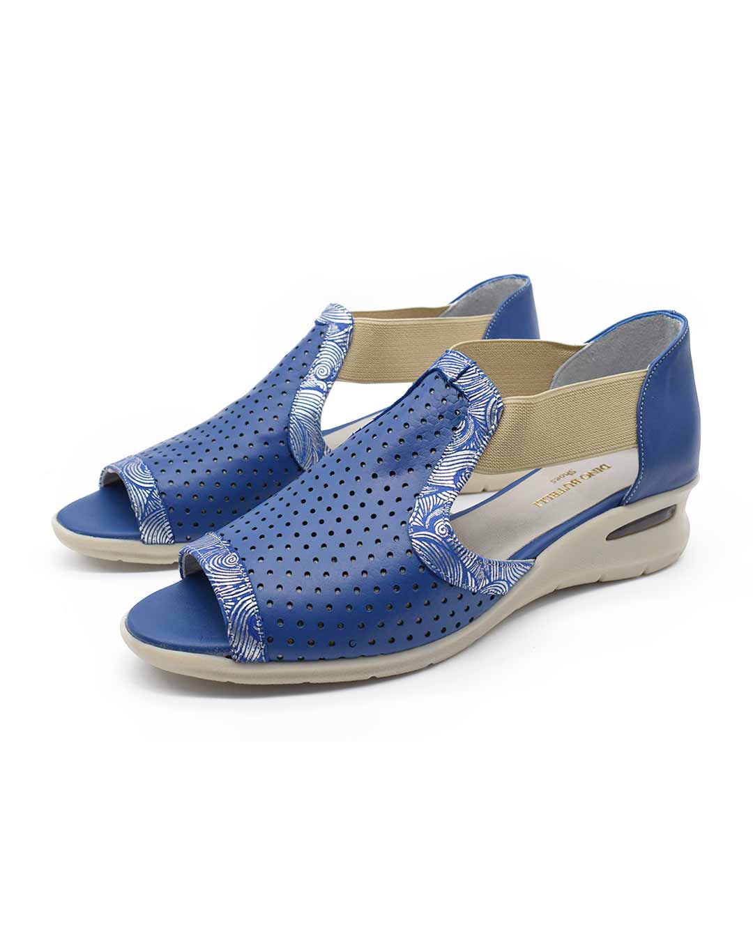 sandalias mujer alvania cuero azules