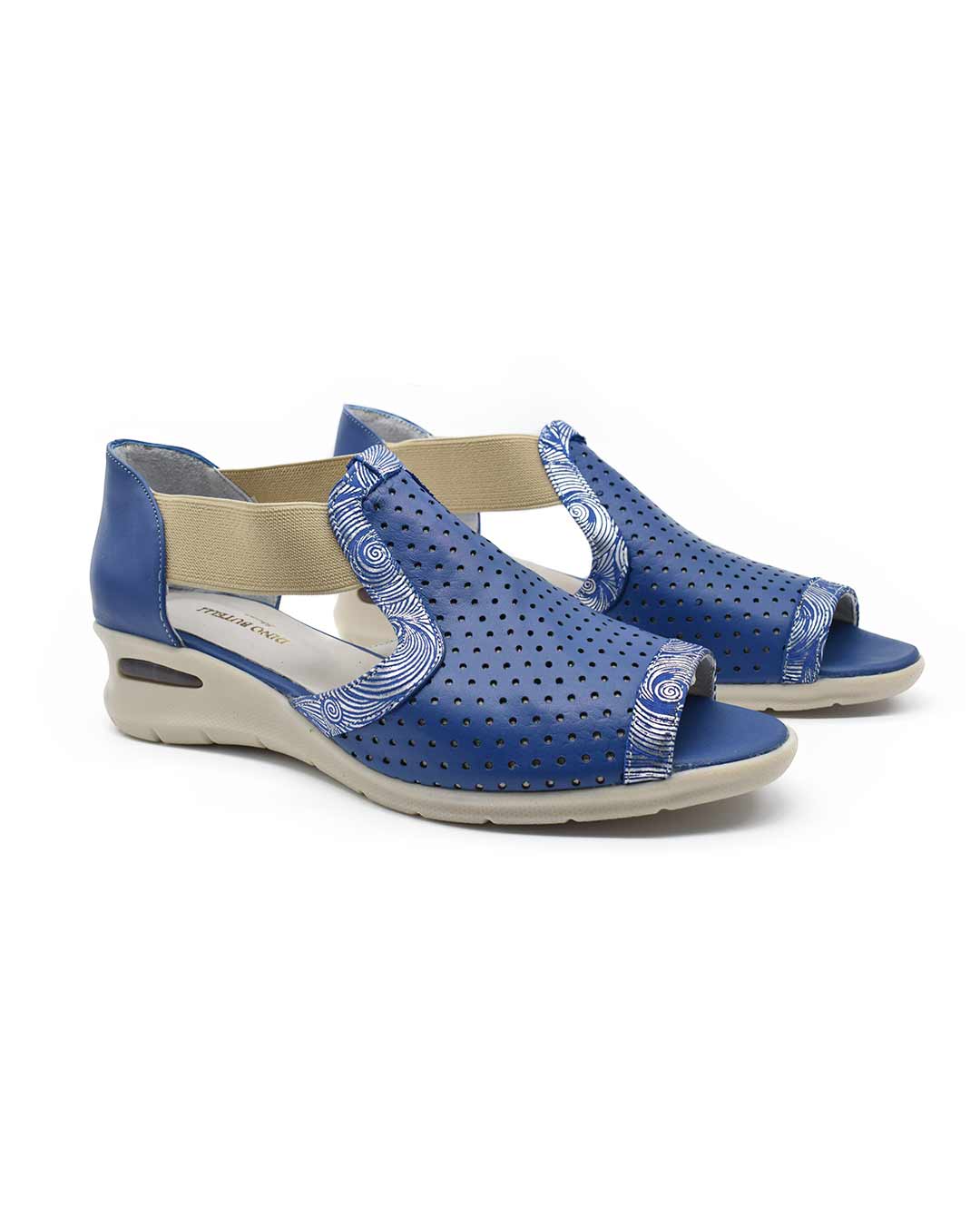 sandalias mujer alvania cuero azules