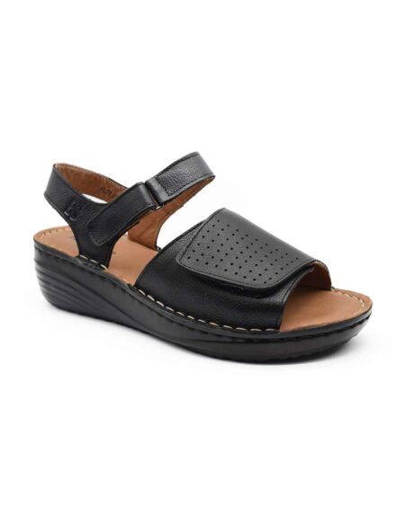sandalias cuero mujer confort elianis negras