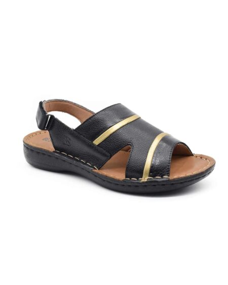 sandalias cuero mujer confort liria negras