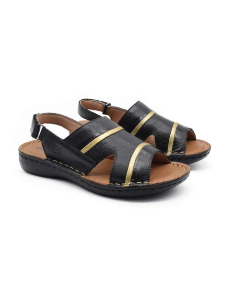 sandalias cuero mujer confort liria negras