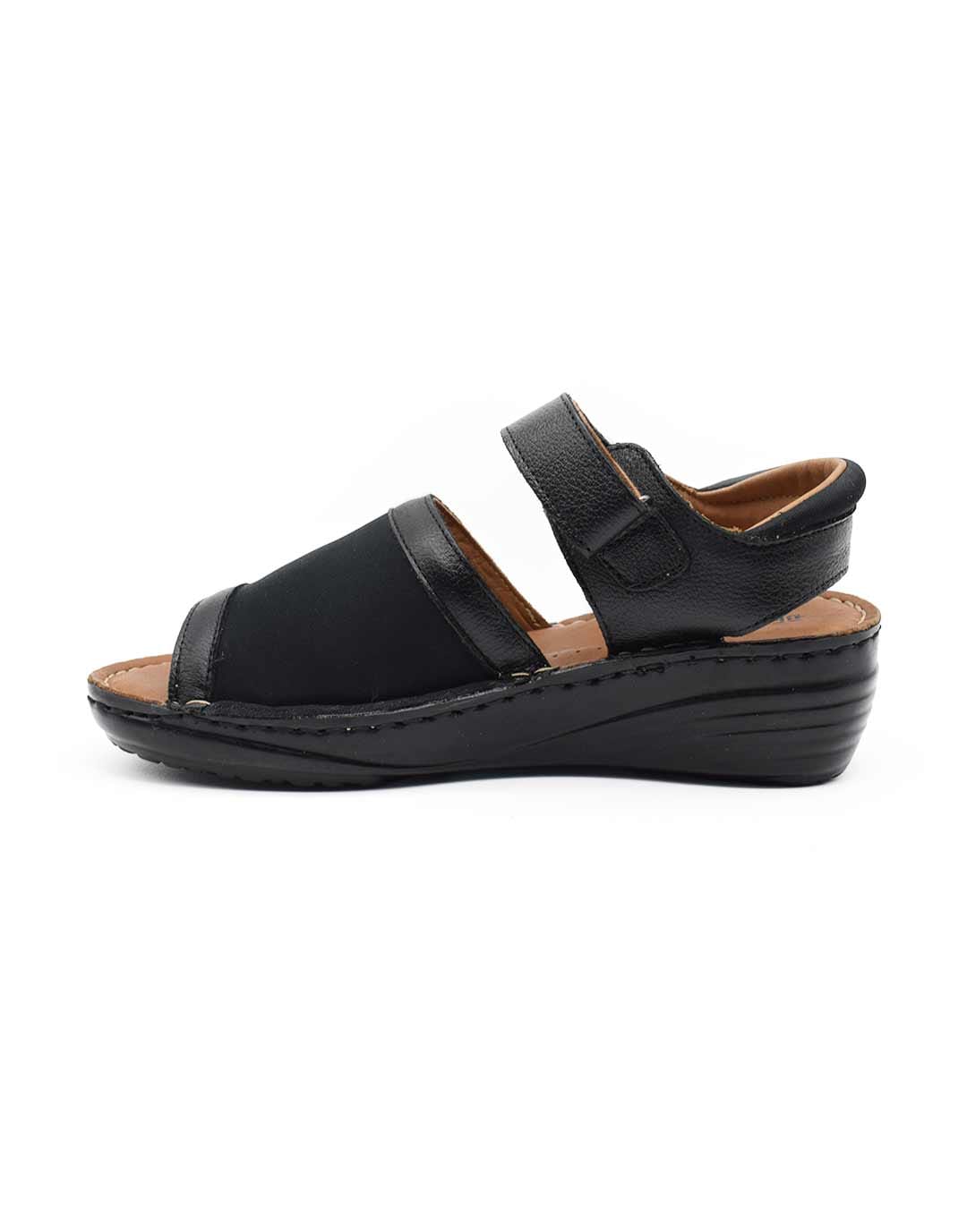 sandalias cuero mujer confort moahe negras