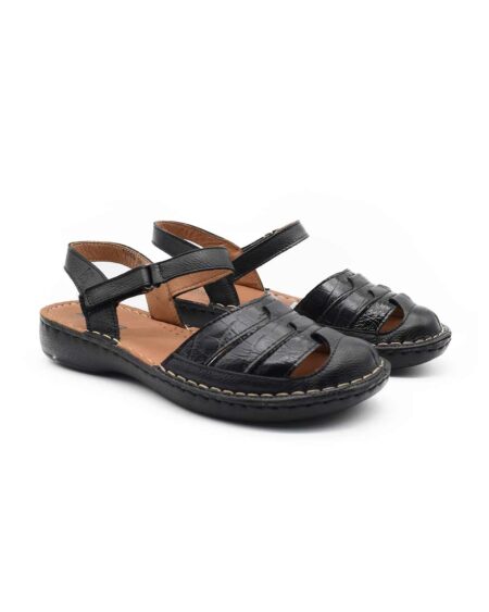 sandalias cuero mujer confort vené negras
