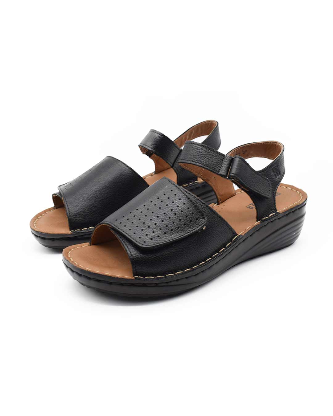 sandalias cuero mujer confort elianis negras