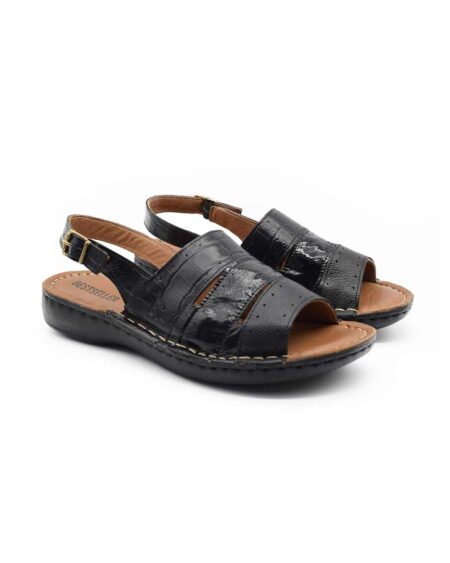 sandalias cuero mujer confort nerua negras