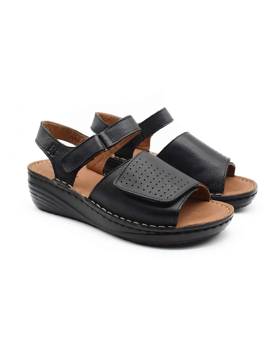 sandalias cuero mujer confort elianis negras
