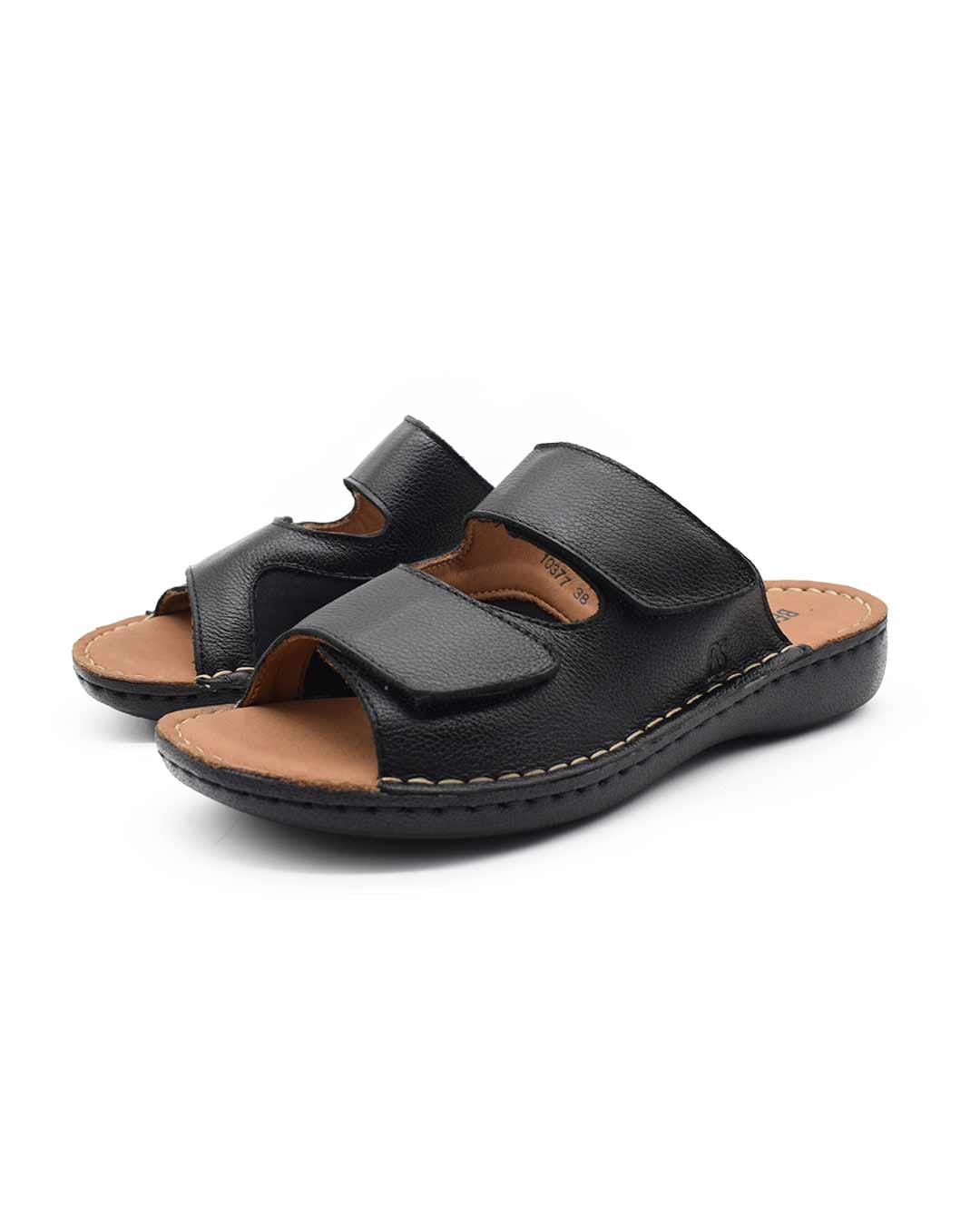 zuecos cuero mujer confort azula negras