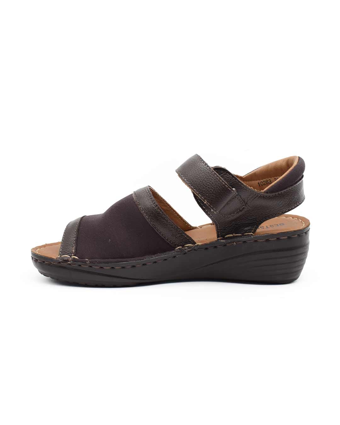 sandalias cuero mujer confort moahe marrones