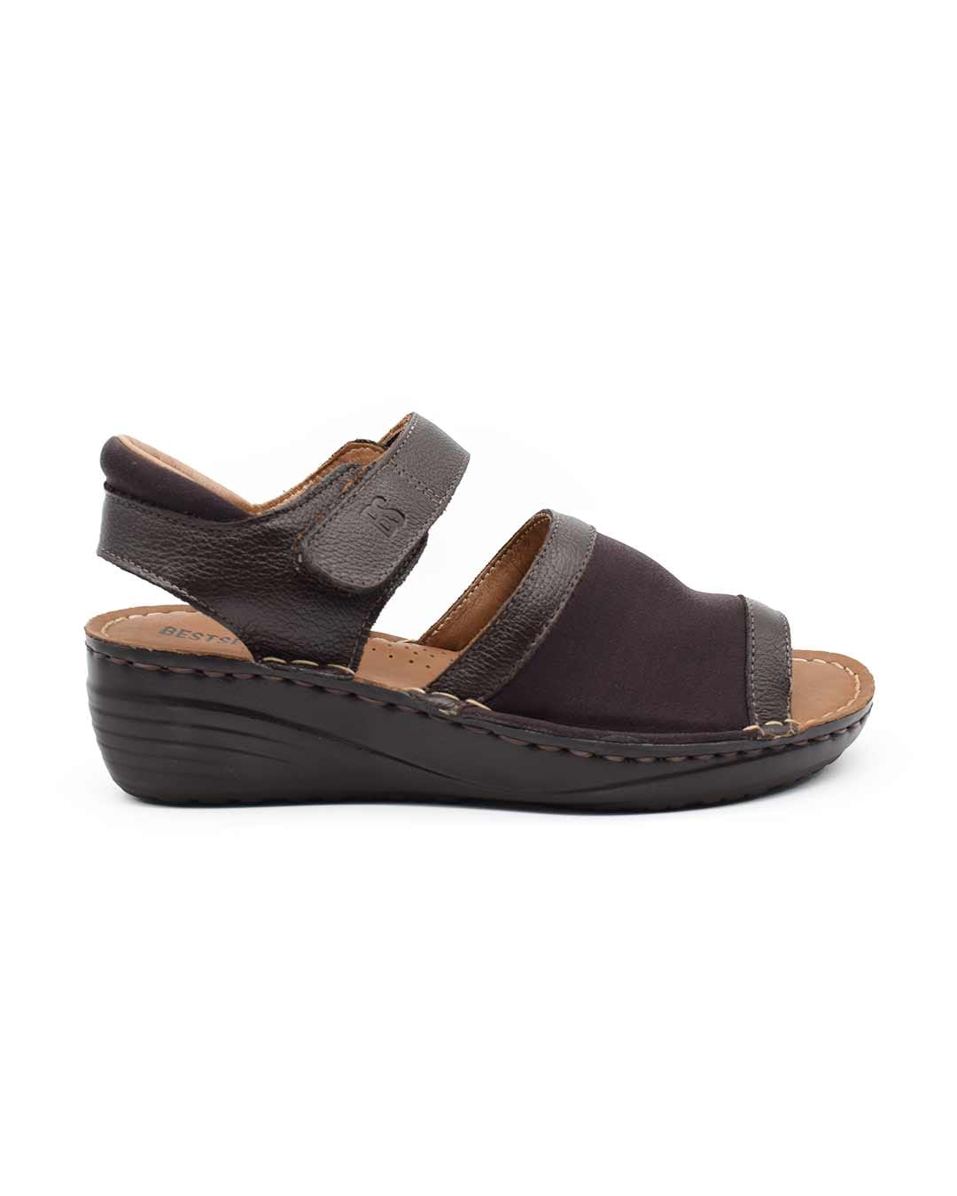 sandalias cuero mujer confort moahe marrones