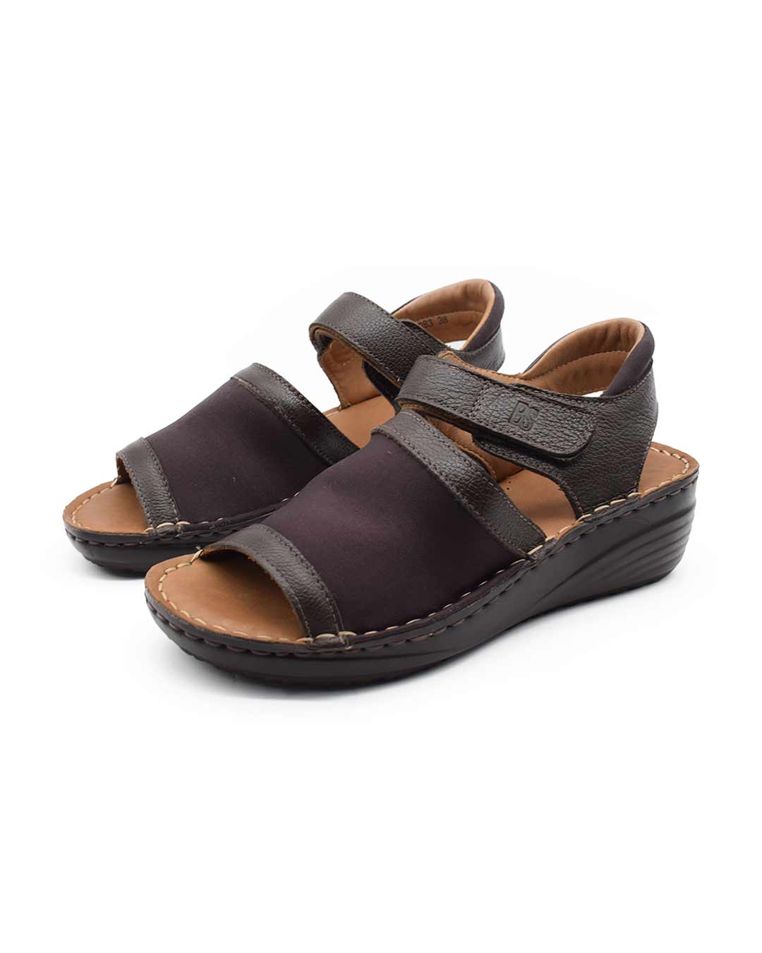 sandalias cuero mujer confort moahe marrones