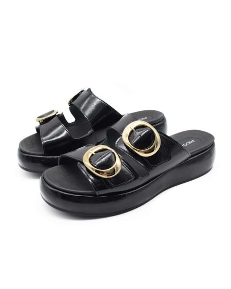 zuecos mujer confort airam piccadilly negro charol
