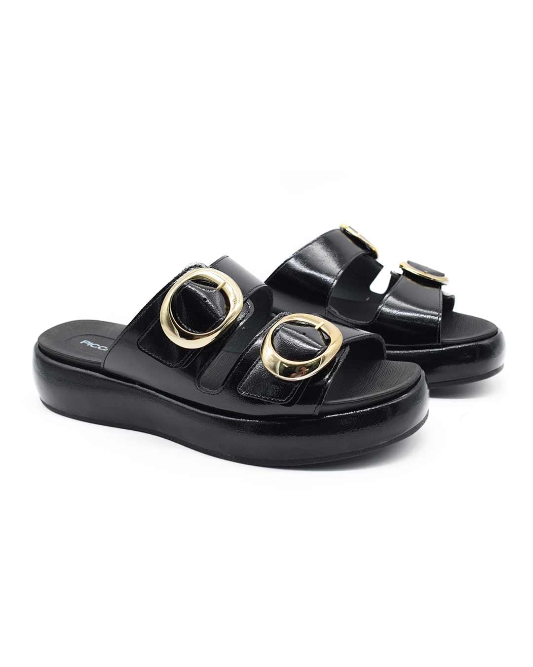 zuecos mujer confort airam piccadilly negro charol