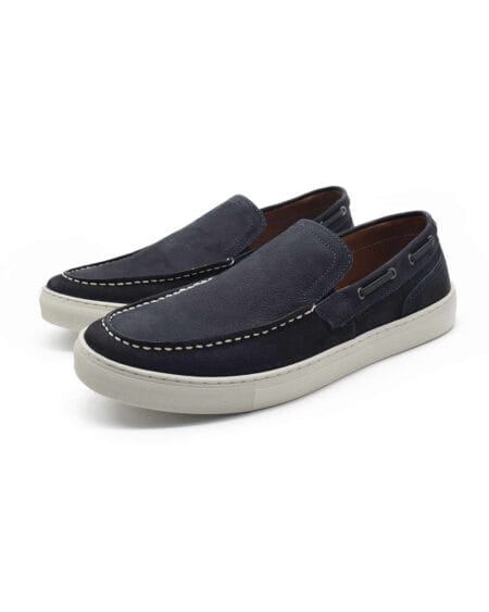 mocasín náutico hombre freeway box cuero azul
