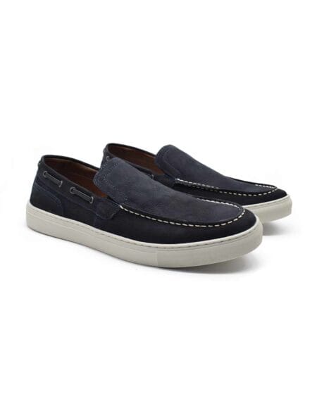 mocasín náutico hombre freeway box cuero azul