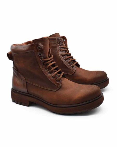 Borcegos cuero habano hombre