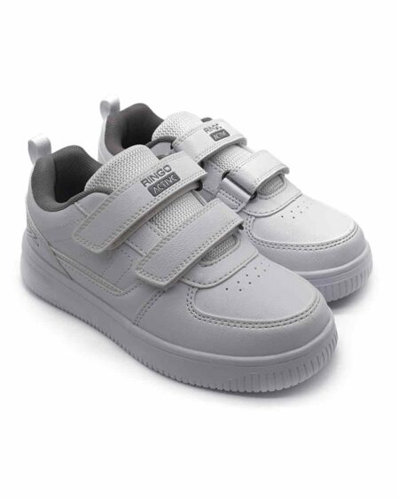 Zapatilla blanca de velcro niño4