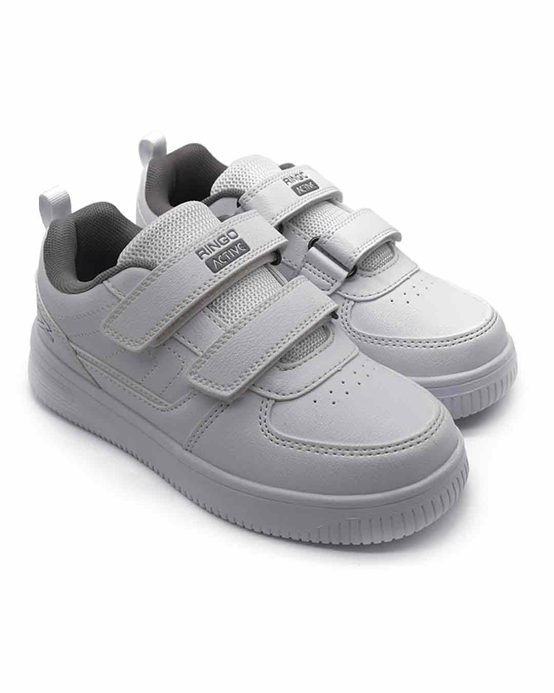 Zapatilla blanca de velcro niño4